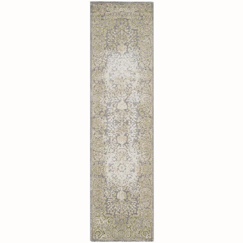 Safavieh Passion Gray and Green Hand-Knotted Runner Rug