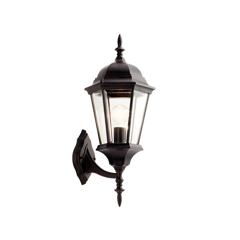 Madison 22.75" 1 Light Outdoor Wall Light with Clear Beveled Glass in Black