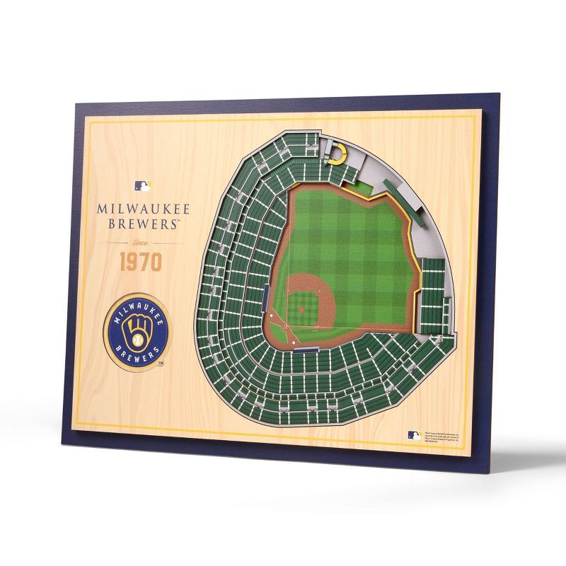 Milwaukee Brewers 5-Layer 3D Wooden Stadium Wall Art