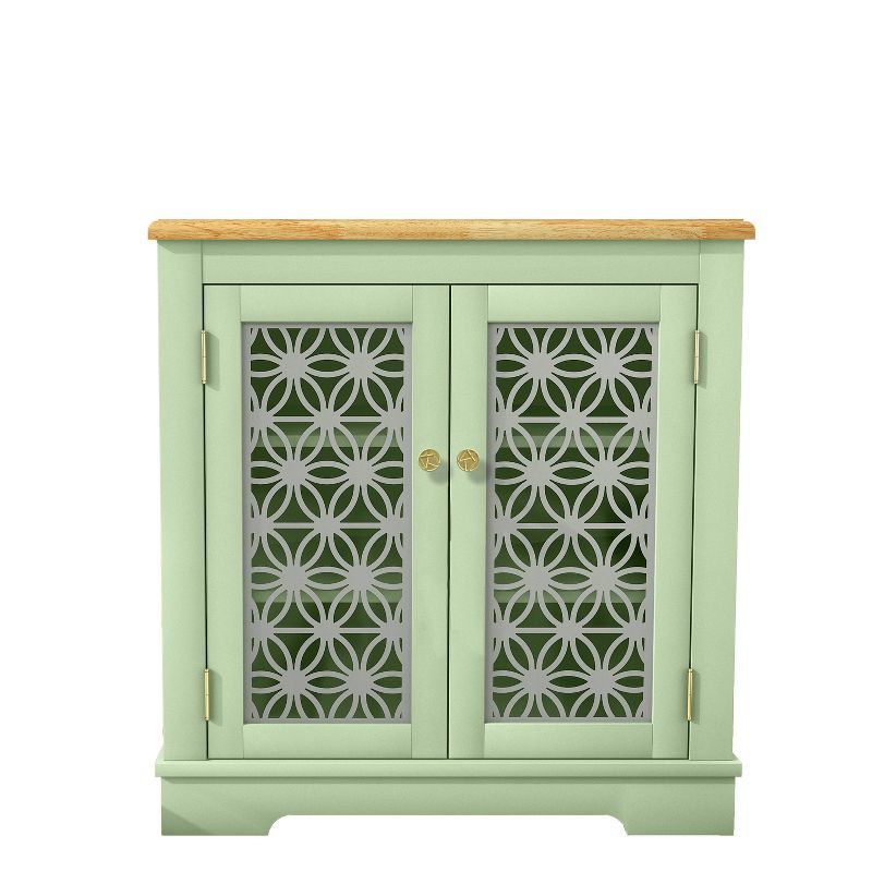 Green Rustic Wood Storage Sideboard Buffet Cabinet