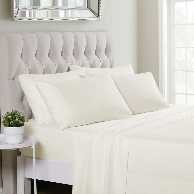 Ivory Queen 6-Piece Microfiber and Cotton Sheet Set