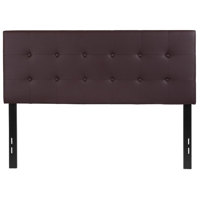 Brown Vinyl Tufted Upholstered Full Size Headboard