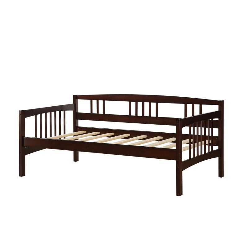 Espresso Twin Wood Daybed with Slats and Storage