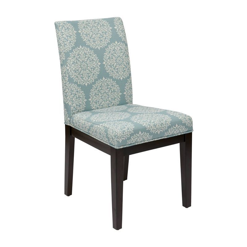 High Gabrielle Sky Linen and Wood Upholstered Parsons Side Chair