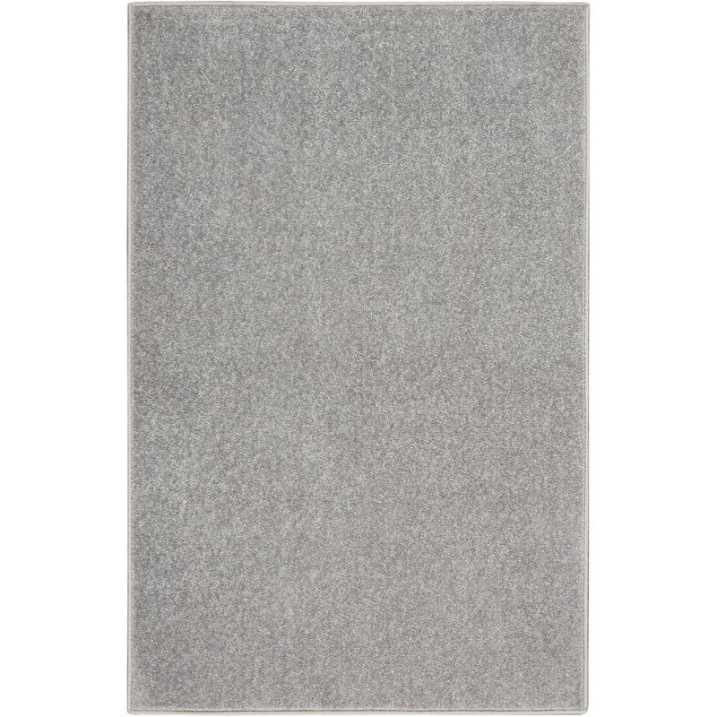 Silver Grey 2' x 4' Synthetic Easy Care Area Rug