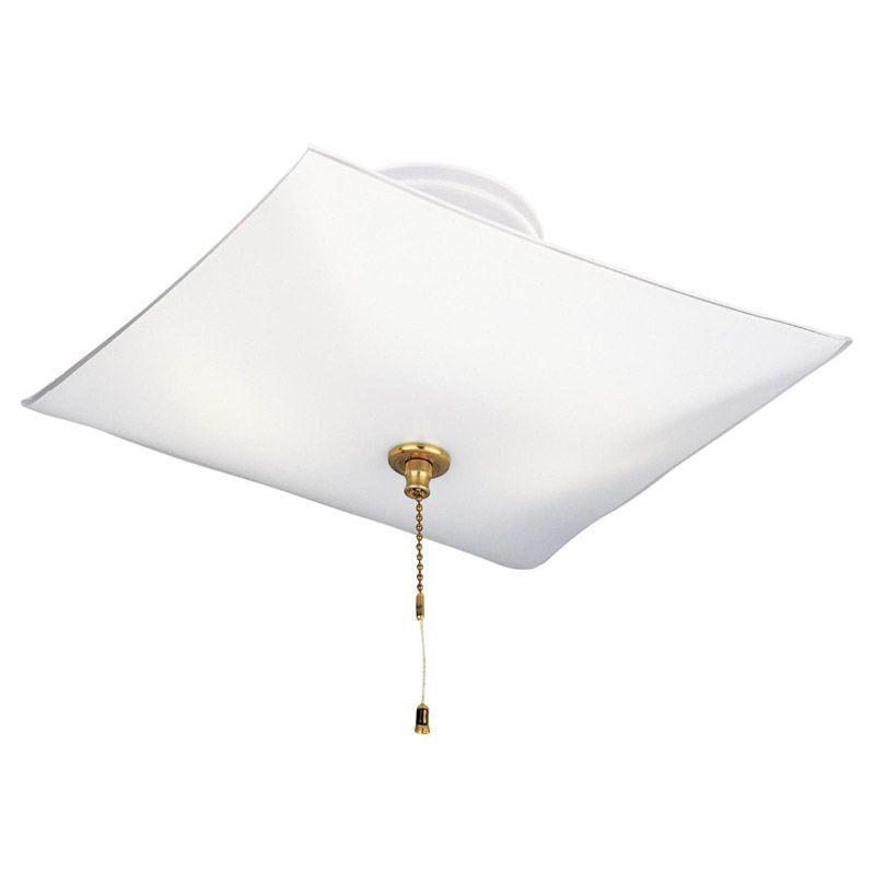 White Glass 12-Inch Semi-Flush Mount Ceiling Light with Pull Chain