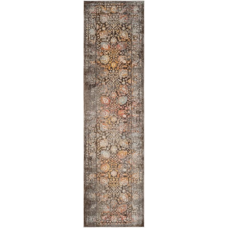 Vintage Persian Multicolor Synthetic Runner Rug