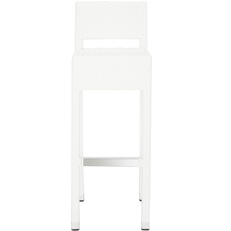 Landry White Wicker 38" Transitional Indoor/Outdoor Bar Stool