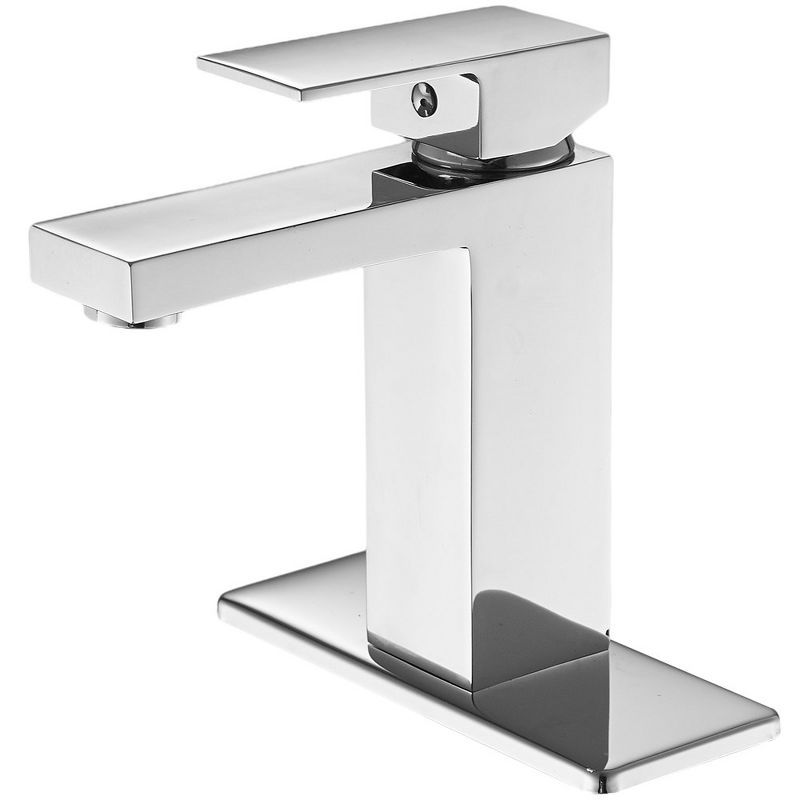 Polished Chrome Single Handle Low-Arc Bathroom Faucet