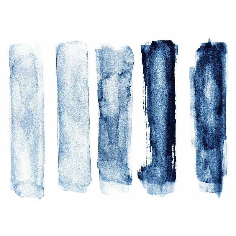 Blue Watercolor Brush Strokes Peel and Stick Wall Decal