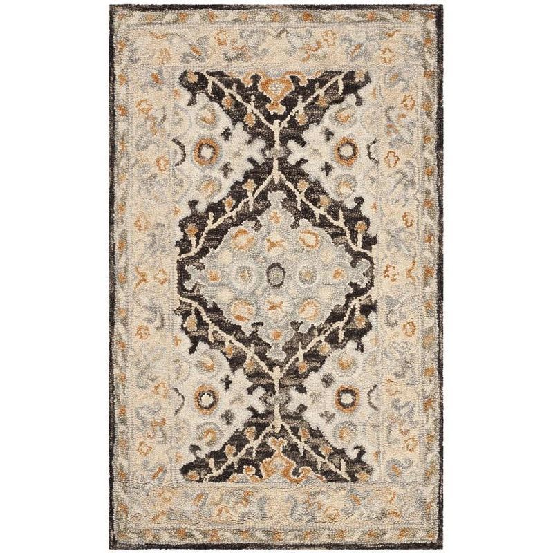 Aspen 3' x 5' Blue Floral Wool Handmade Tufted Area Rug