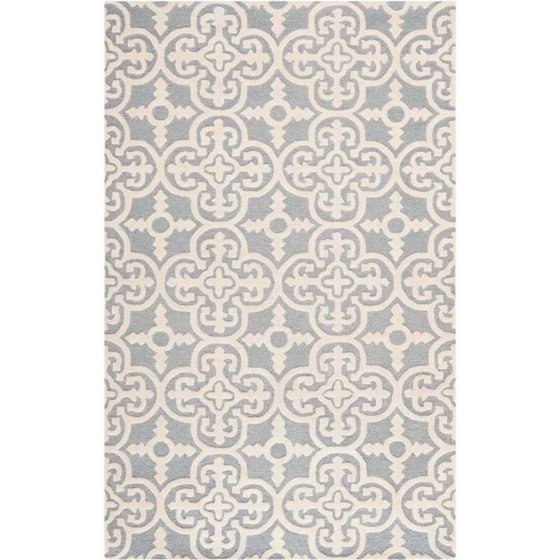 Silver Hand-Tufted Wool 4' x 6' Rectangular Rug