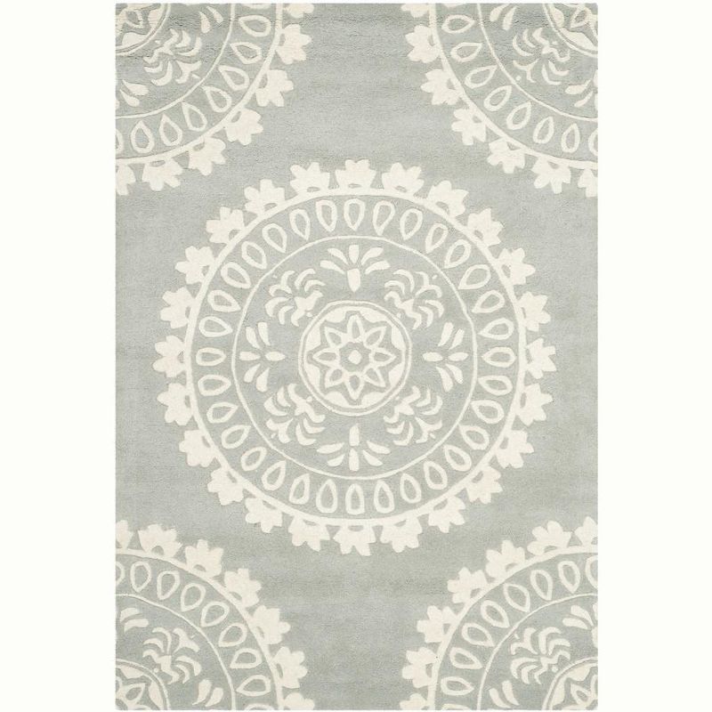 Bella Gray and Ivory Hand-Tufted Wool 4' x 6' Area Rug