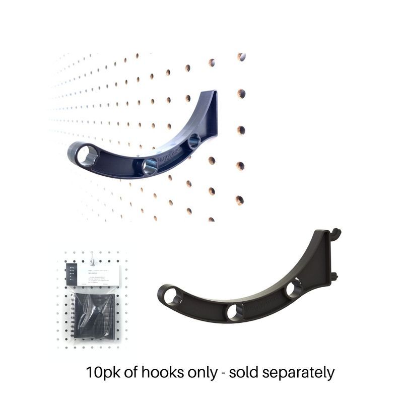 Black Plastic Pegboard Hooks for Craft and Storage Organization