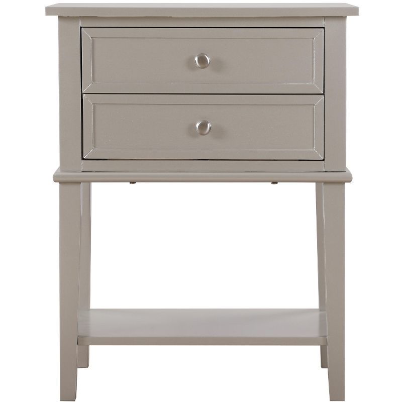 Newton Silver Champagne 2-Drawer Nightstand with Open Shelf