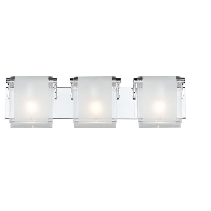 Zephyr Chrome 3-Light Vanity with Frosted Glass Shades