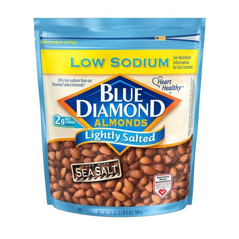 Blue Diamond Lightly Salted Low Sodium Almonds - 25oz