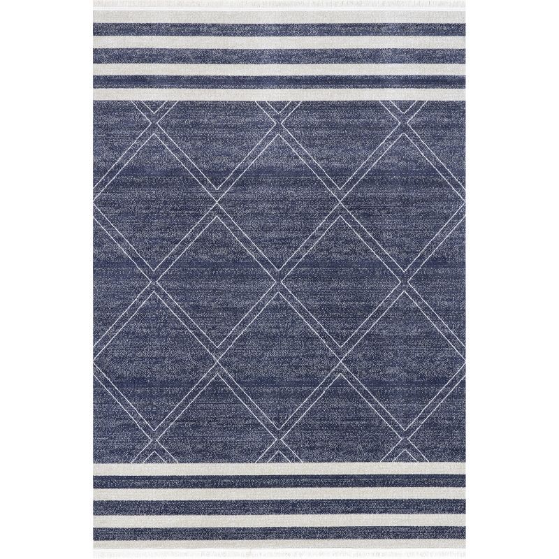 Coastal Charm Easy-Care Synthetic Indoor/Outdoor Rug, 3' x 5', Blue