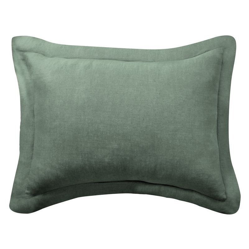 Forest Green Linen Standard Sham with Pre-Washed Finish