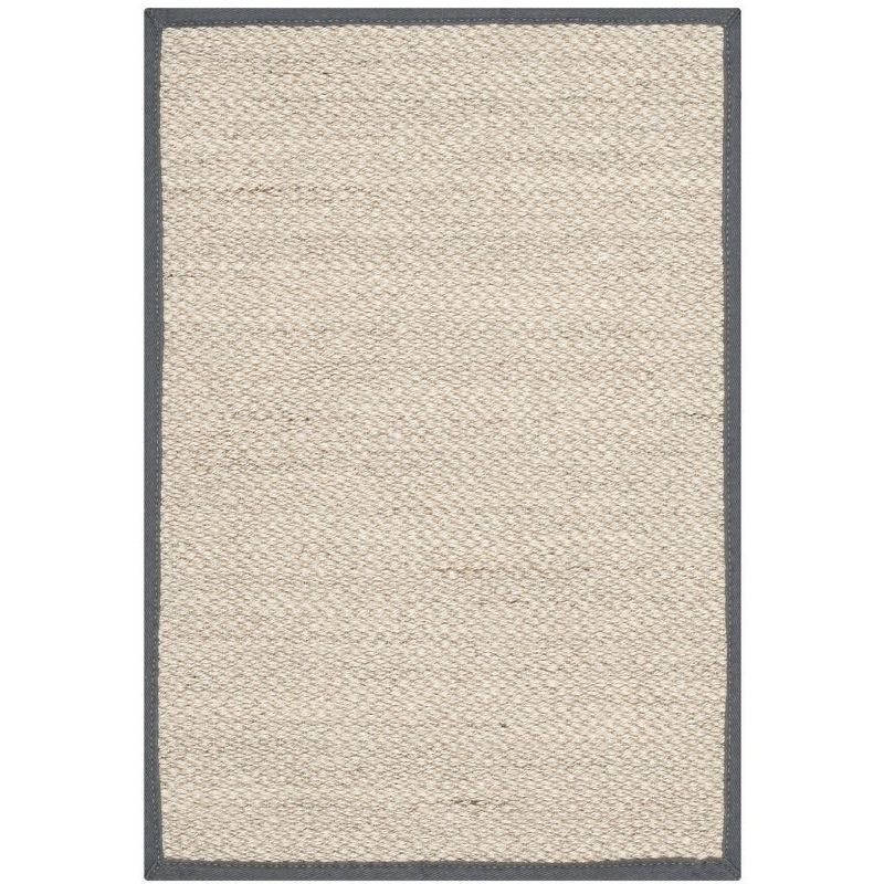 Hand-Knotted Marble Dark Grey Natural Fiber 30" Rectangular Rug