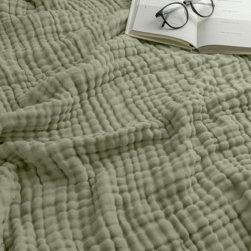 Sage Queen Muslin Cotton Throw Blanket