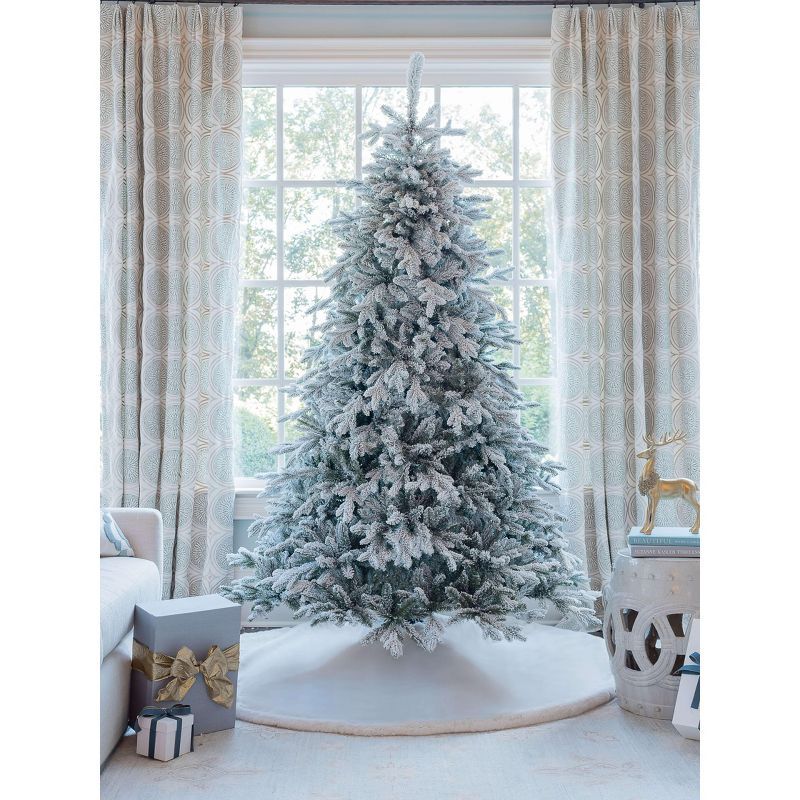 Queen Flock 6.5ft Snow Flocked Fir Christmas Tree with Stand