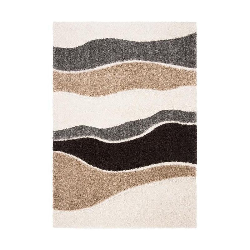 Luxurious Grey/Ivory Shag Area Rug 8' x 10' with Easy Care Features