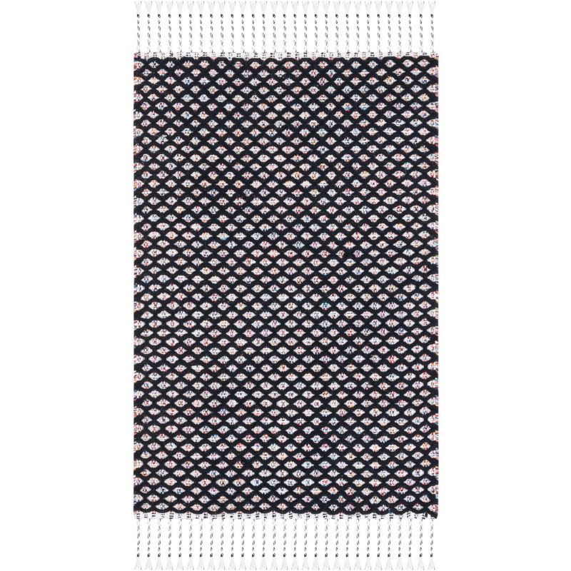 Coastal Charm Black Cotton 8' x 10' Handwoven Area Rug