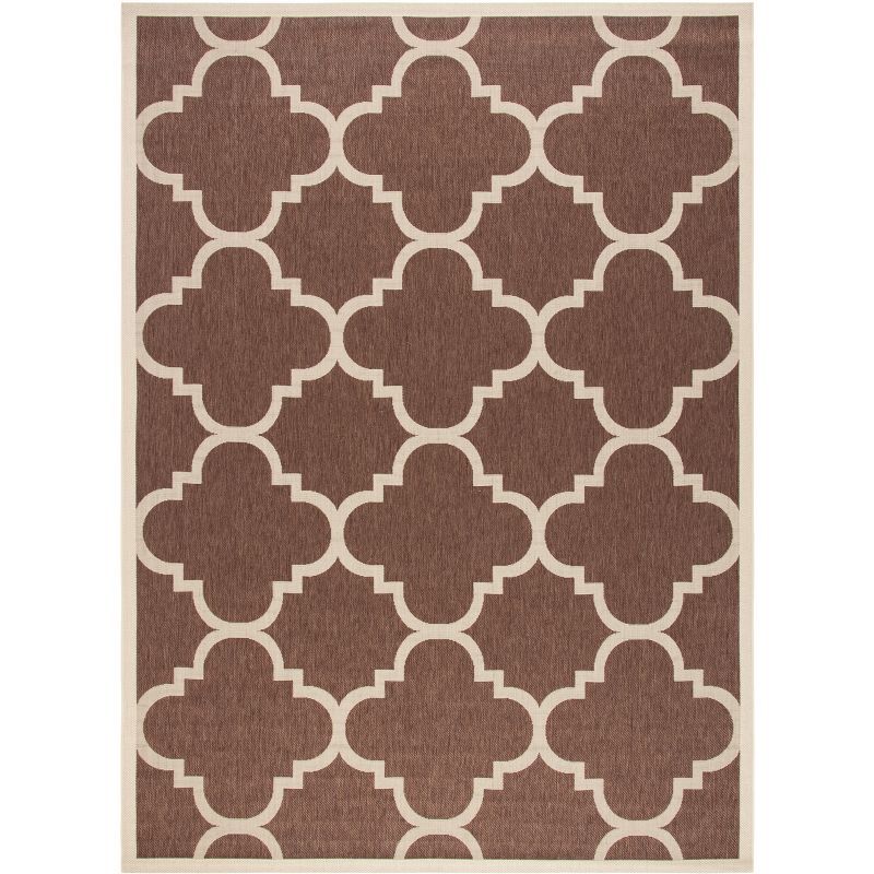 Dark Brown Synthetic 9' x 12' Easy-Care Outdoor Rug