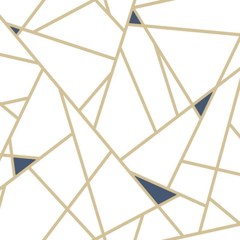 Gold Geometric Abstract Peel and Stick Wallpaper, 20.5" x 198"