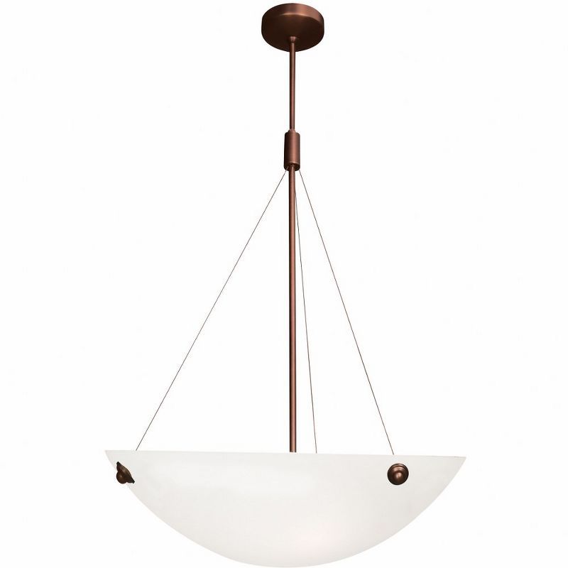 Noya 35" Bronze and White Glass 4-Light Pendant