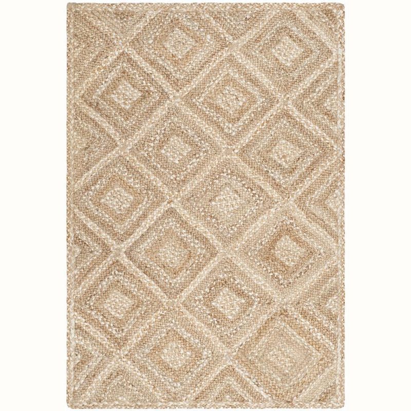 Natural Jute Flatweave Geometric 4' x 6' Area Rug