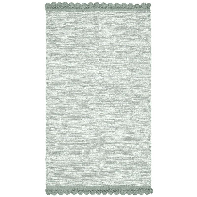 Coastal Breeze Light Blue Cotton 3' x 5' Hand-Woven Rug