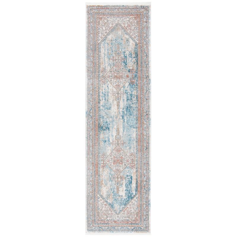 Abstract Blue Elegance Synthetic Area Rug - 26"x8"