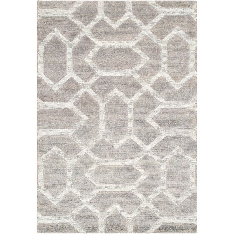 Santa Fe Hand-Knotted Gray Wool 2' x 3' Accent Rug