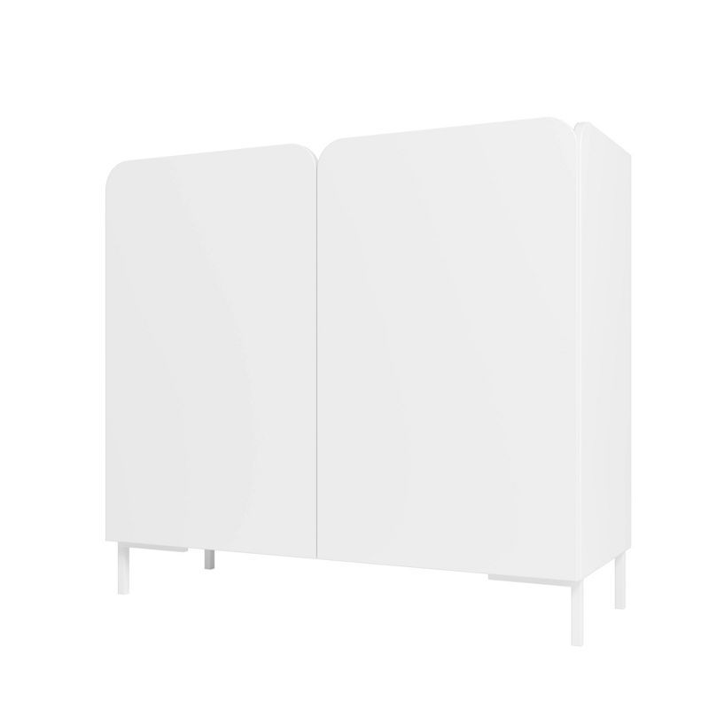 White Mid-Century Modern Freestanding Office Cabinet