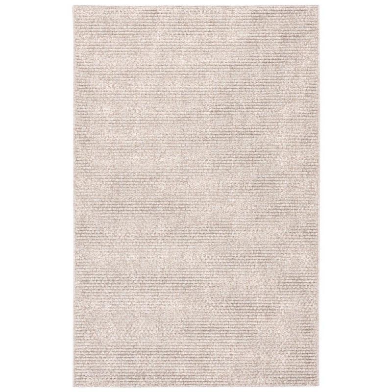 Beige Flat Woven Reversible Synthetic 4' x 6' Rug