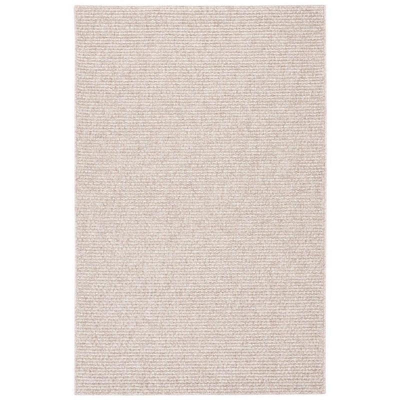 Beige Flat Woven Reversible Synthetic 4' x 6' Rug