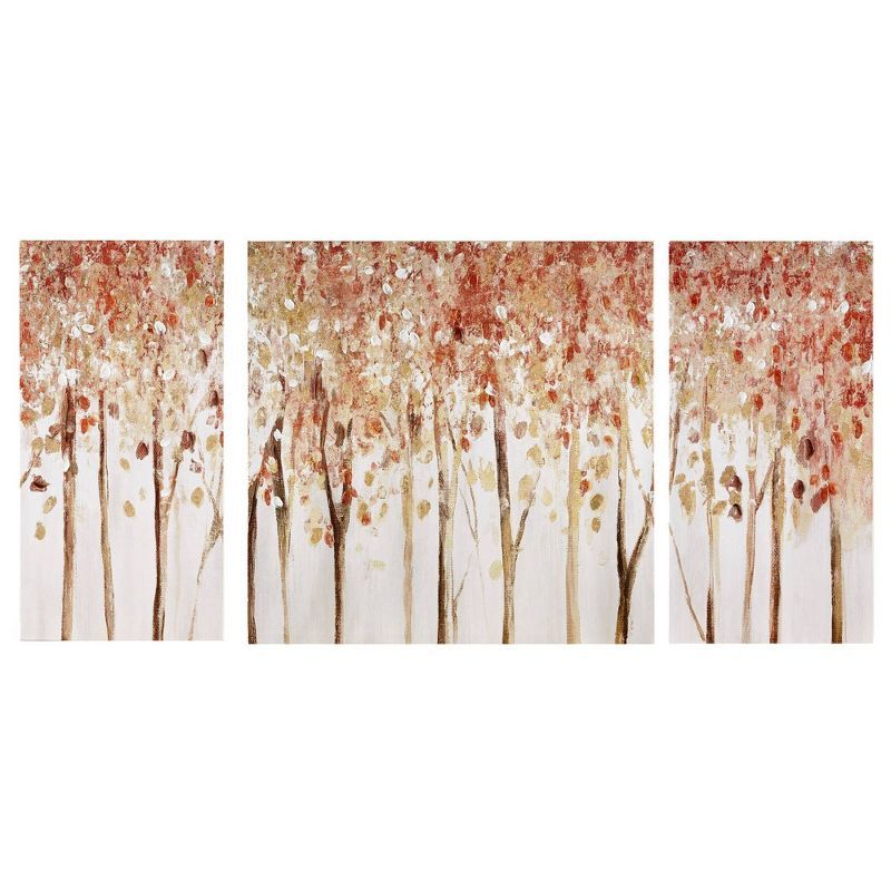 Autumn Forest Hand-Textured Canvas Art Set of 3