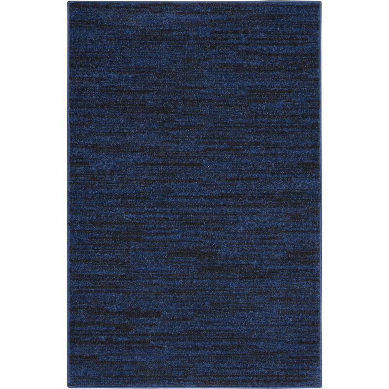 Essential Midnight Blue 2' x 4' Flat Woven Synthetic Area Rug