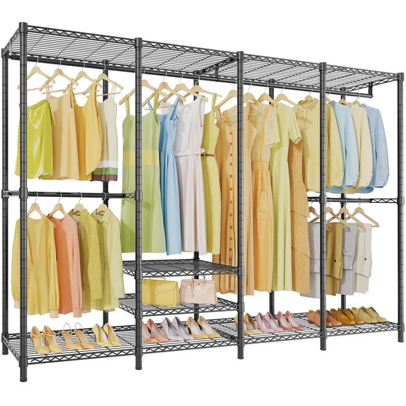 VIPEK V40 Plus Extra Large Black Iron Clothes Rack with Adjustable Shelves