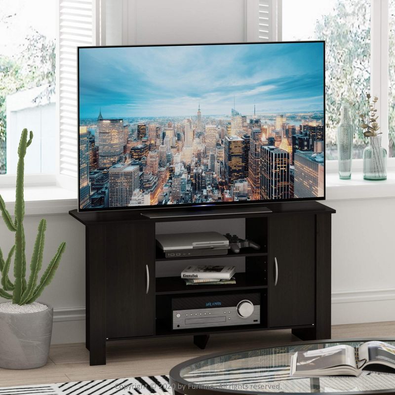 Espresso Theater-Inspired TV Stand with Concealed Storage