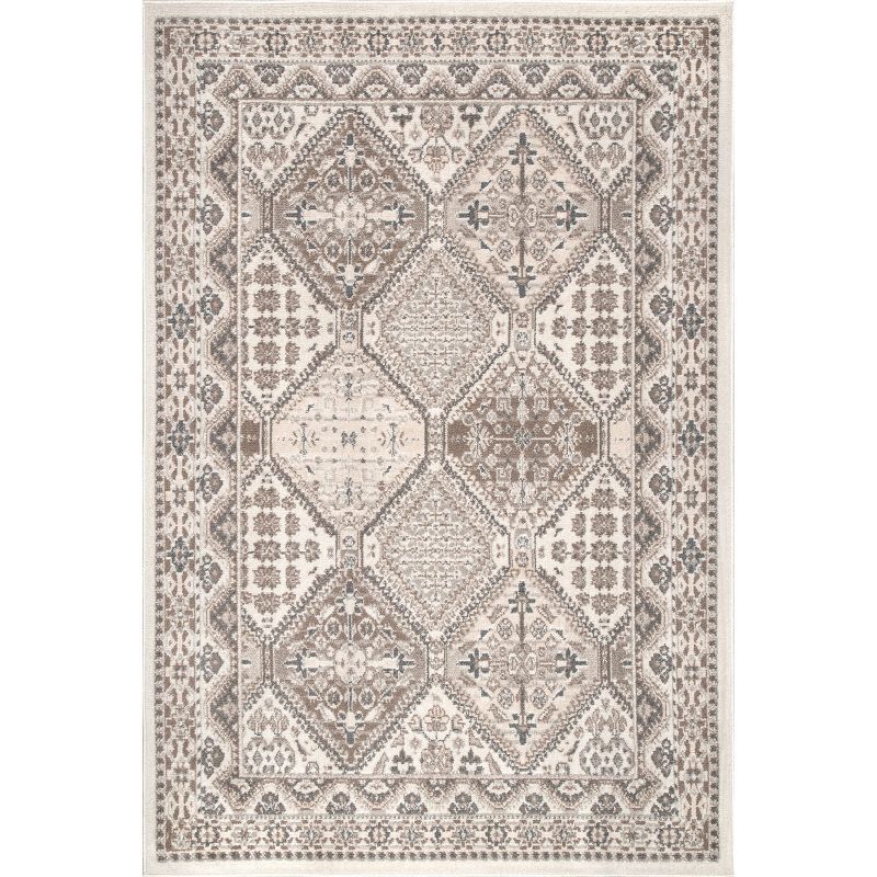 Becca Easy-Care Beige Synthetic 4' x 6' Rectangular Area Rug