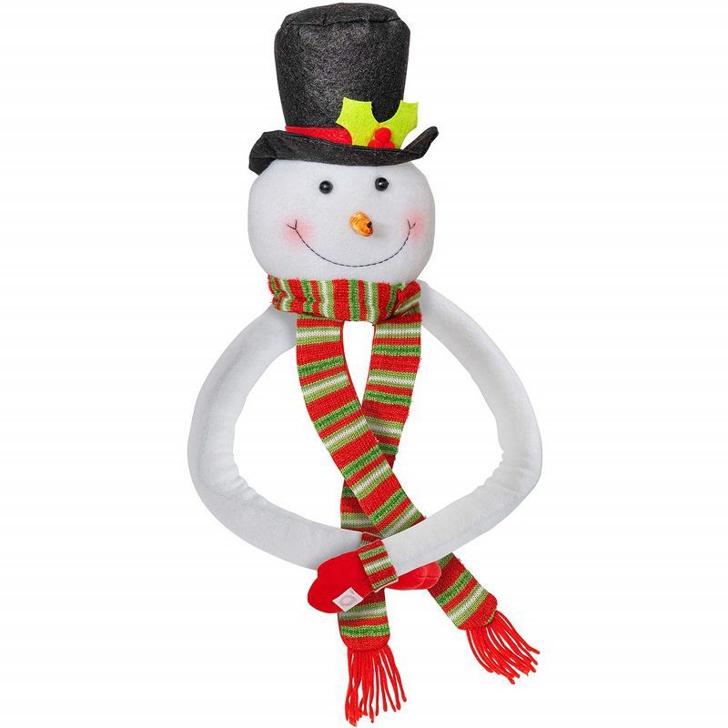 Frosty Snowman Christmas Tree Hugger Topper with Hat and Scarf