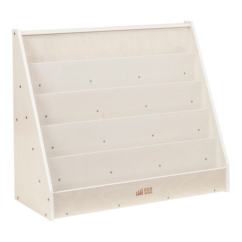 White Wash Birch Single-Sided Kids Book Display Shelf