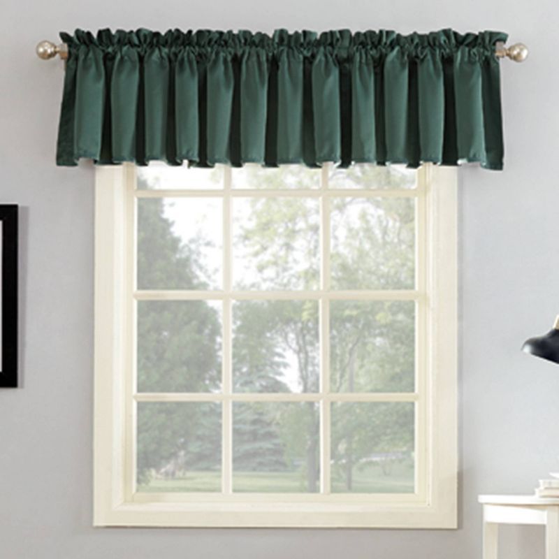 Everglade Green Room Darkening Rod Pocket Curtain Valance