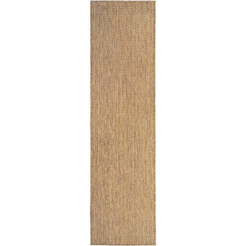 Natural Brown Geometric Flatweave Indoor/Outdoor Runner Rug