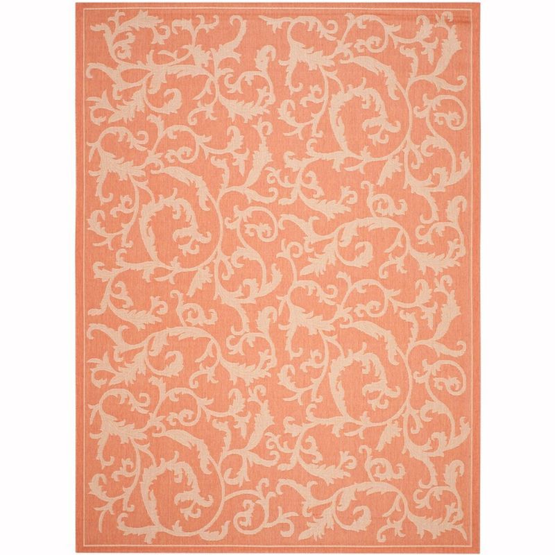 Terracotta & Natural 9'x12' Reversible Flat Woven Indoor/Outdoor Rug