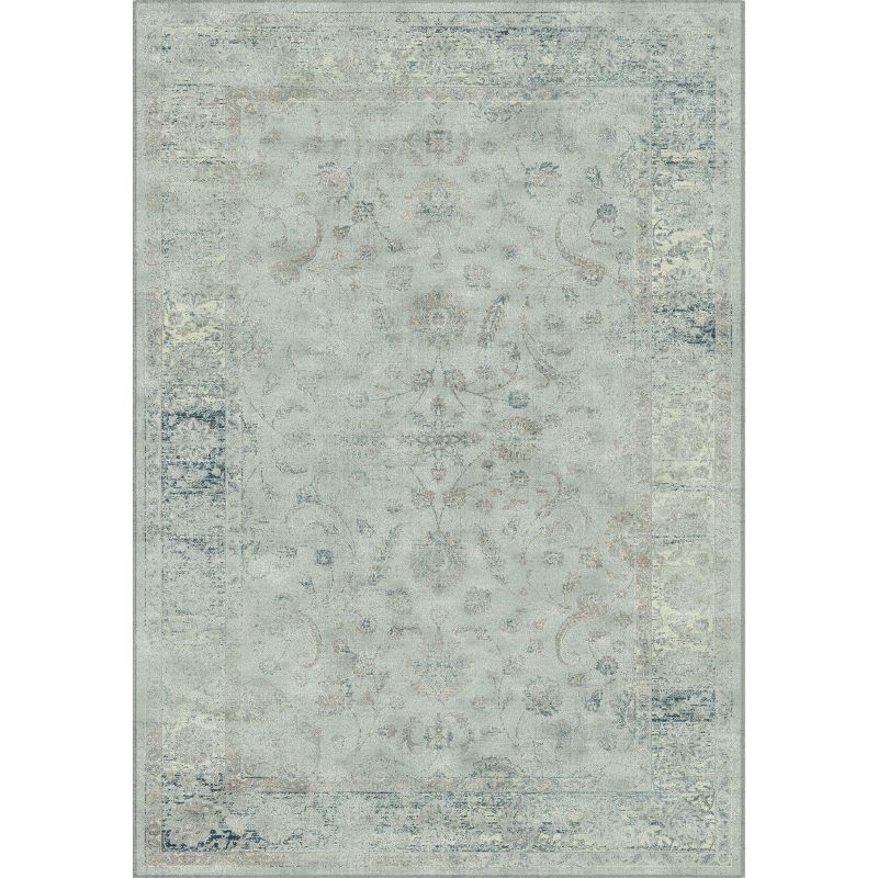 Elegant Light Blue Hand-Knotted Wool & Viscose 5' x 7' Area Rug