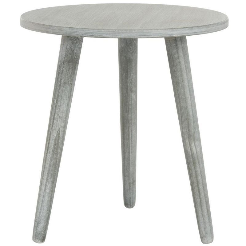 Slate Grey Round Pine Wood Accent Table